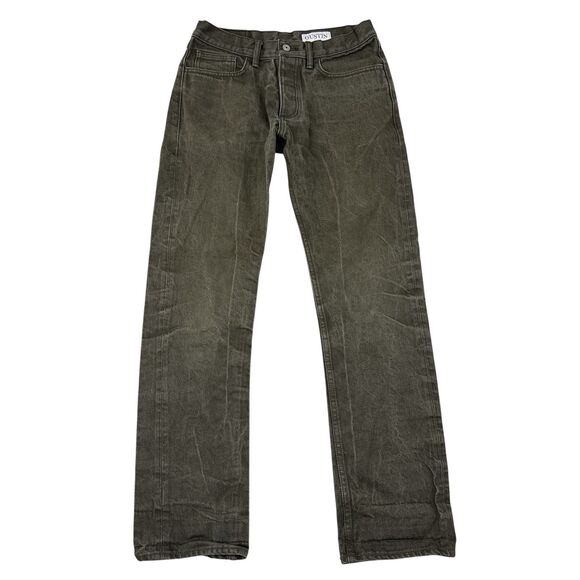 Gustin Jeans Mens Size‎ 32 x 31 Green Denim Straight Fit Casual USA Button Fly
